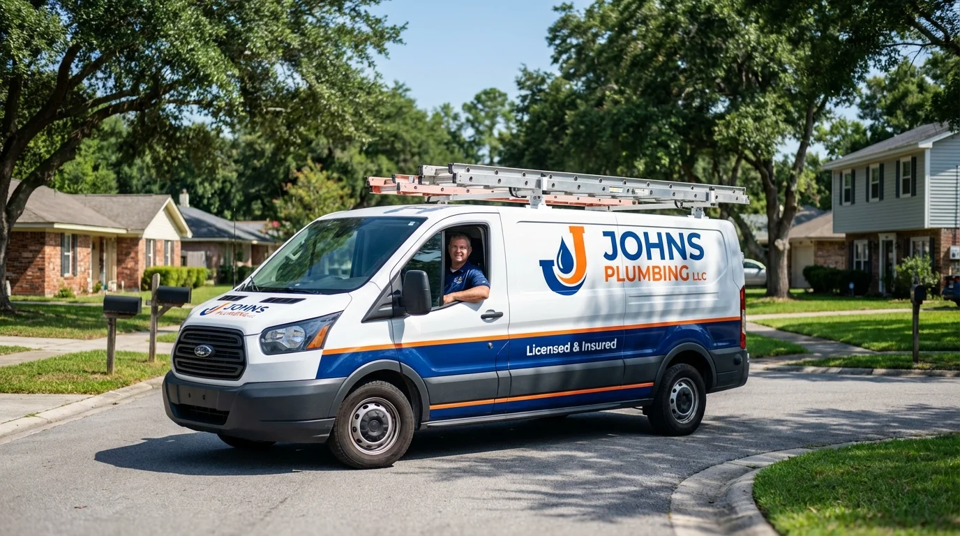 Johns Plumbing LLC service van in Shawsville, VA