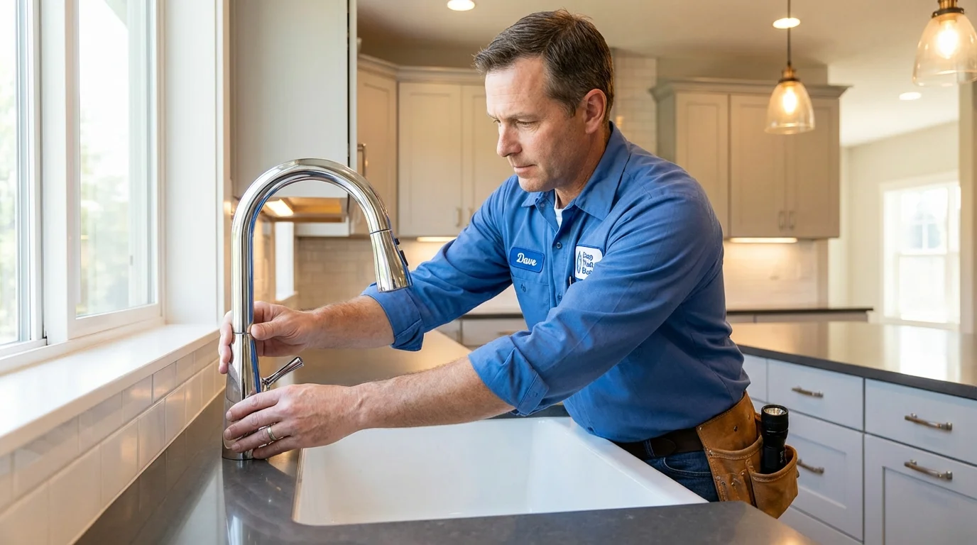 Kitchen faucet installation by Johns Plumbing LLC in Shawsville